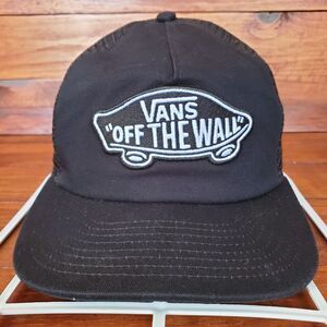 Vans Off The Wall Hat‎ Cap Boys Snapback Mesh Black Skateboarding